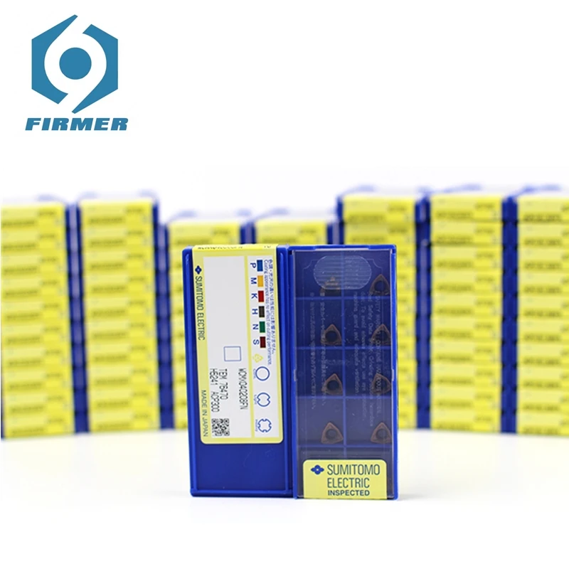 Твердосплавные вставки SUMITOMO WCMT06T308FN ACZ330 10 шт. токарный станок токарный инструмент U лопасти дрели токарный станок резак быстрая лопасти дрели