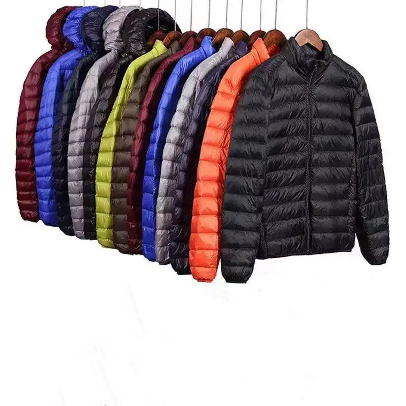 5XL 4XL портативность Для мужчин пуховая теплая куртка осень-зима модные 90% белый