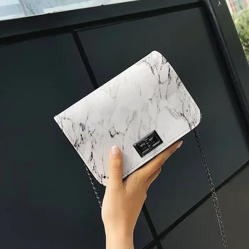 

Bags for Women 2020 Marble Pattern Shoulder Bag Lock Buckle Wild Messenger Small Square Marble White Bag Designer Handbags