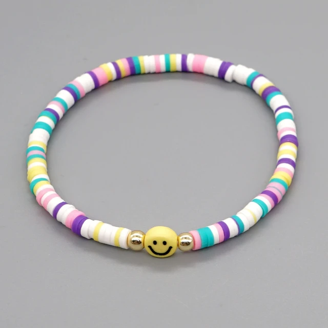 Boho Handmade Multicolor Clay Smile Face Gold Bead And Multicolor Shape  Bracelet For Woman Bracelets Gift Freeshipping - Bracelets - AliExpress