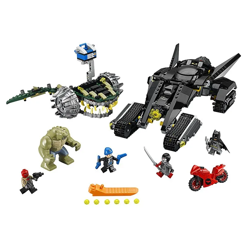 

758Pcs 76055 Avenger Superheroes Batman Killer Croc Sewer Smash Model Building Kits Blocks