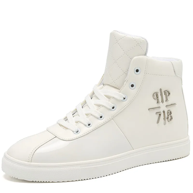 White 39-47 мужские ботинки Большие размеры осенние ботинки мужская Высококачественная Мужская обувь Кожа - Цвет: White