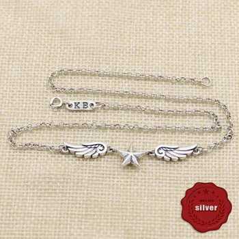 

Brand S925 Sterling Silver Necklace Five-pointed Star Wings Personality Fashion Net Red Simple Temperament All-match Jewelry