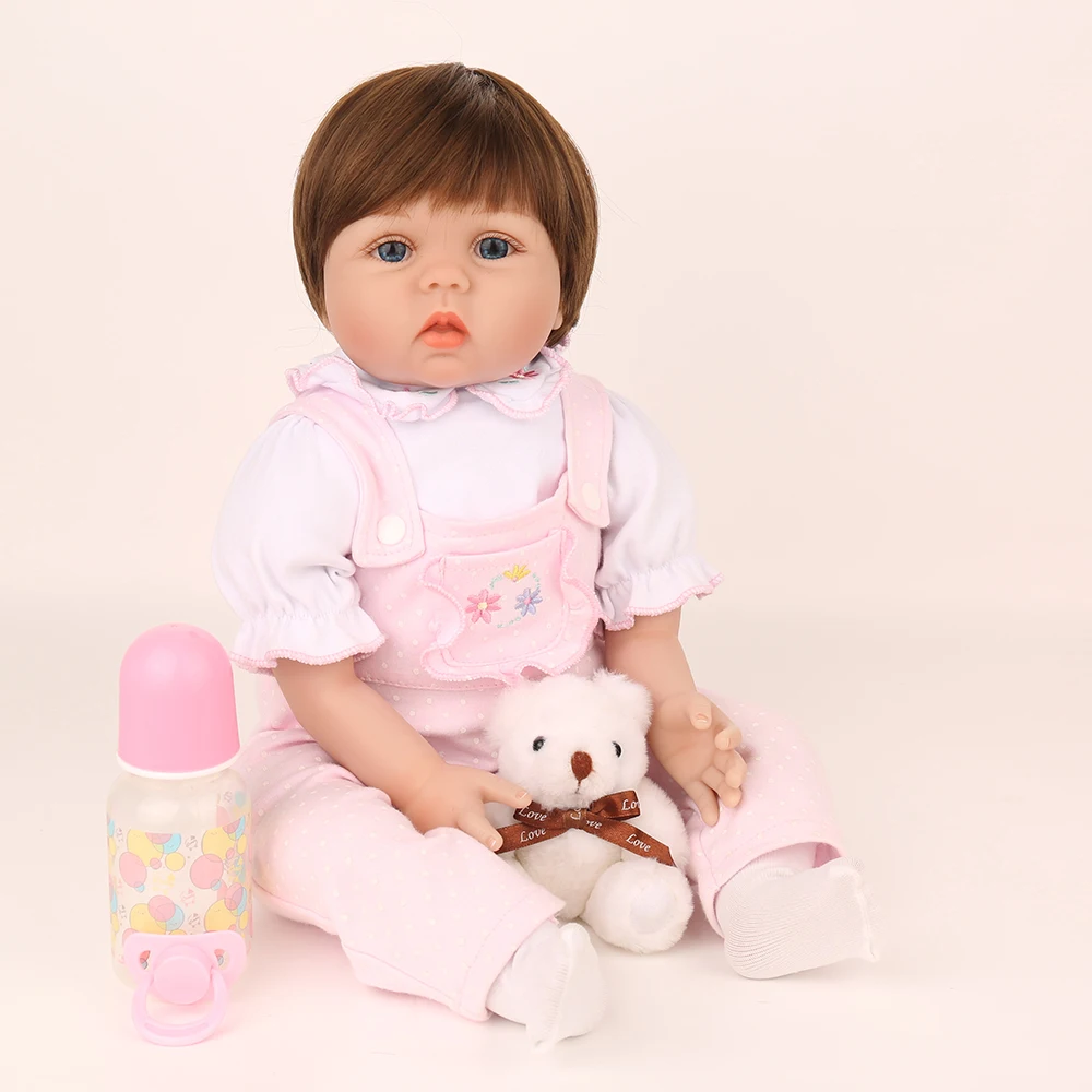 55 см Reborn Baby Розовая кукла ткань игрушки-части тела 22 дюймов принцесса младенец кукла подарок на день рождения игровой дом Игрушка Дети