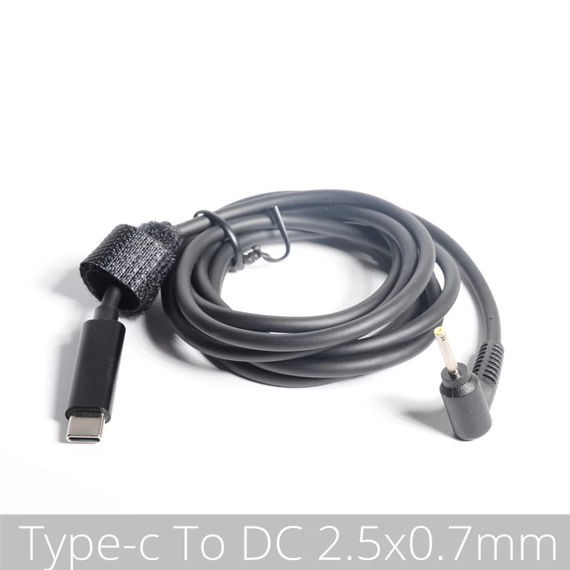 

(2,5x0,7 мм) USB Type C PD кабель для зарядки ноутбука шнур Dc адаптер питания конвертер DC 2,5*0,7 мм папа 90 градусов прямоугольный