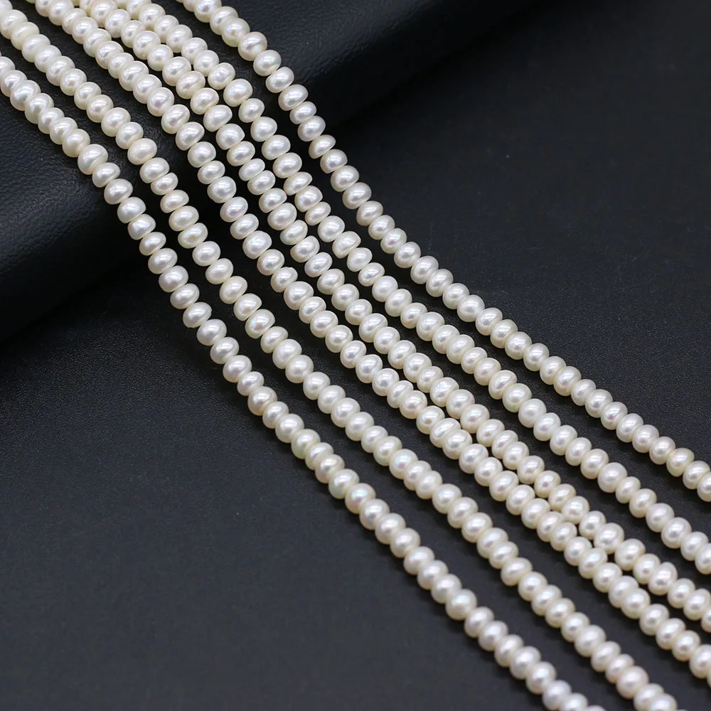100% Natural Freshwater White Pearl Abacus Beads Loose For Jewelry Making DIY Charms Bracelet Necklace Earring Accessories 4-5mm