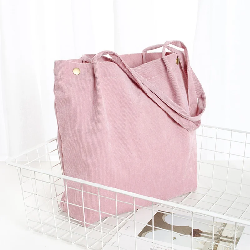 

1 PC Corduroy Four-button Large Capacity Tote Bag Top-handle Bag Women Girls Messenger Shoulder Diagonal Bag Dropship New