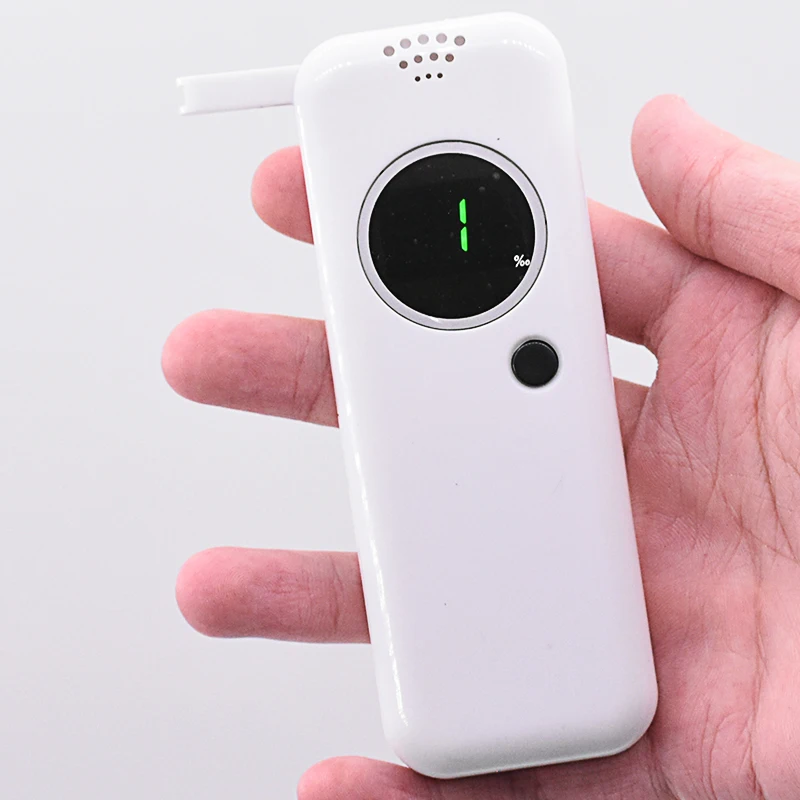 

Police Digital Breath Alcohol Tester Breathalyzer Professional Portable with 6 Mouthpieces Parking Breathalyser Detection Device