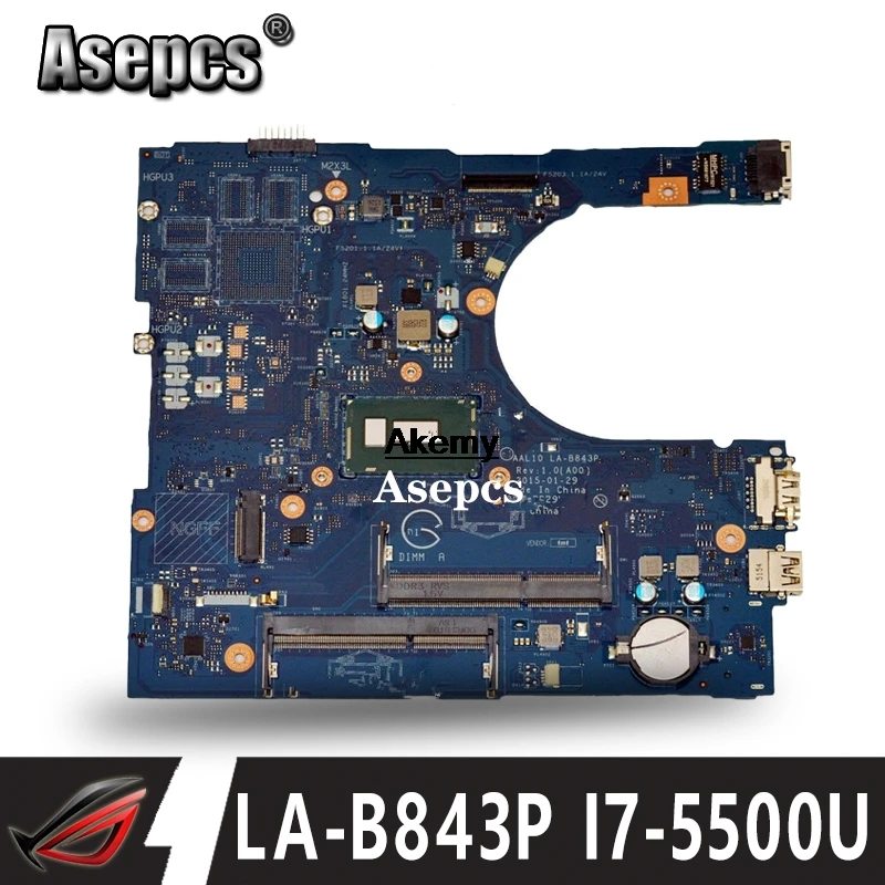 

for RC3PN Dell Inspiron 15 5558 laptop Motherboard AAL10 LA-B843P CN-0RC3PN SR23W I7-5500U DDR3L Fully Tested