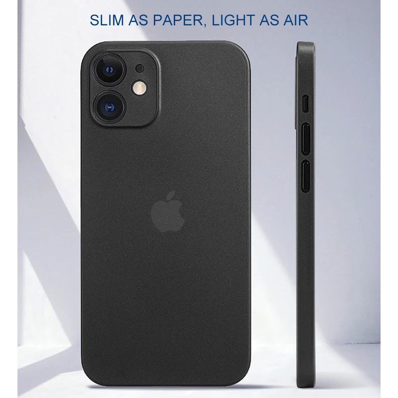 0.3mm Ultra Thin Matte Phone Case For Iphone 12 Pro Max Transparent Full Cover Hard PP Soft Case For Iphone 12 Mini 2020 Fundas