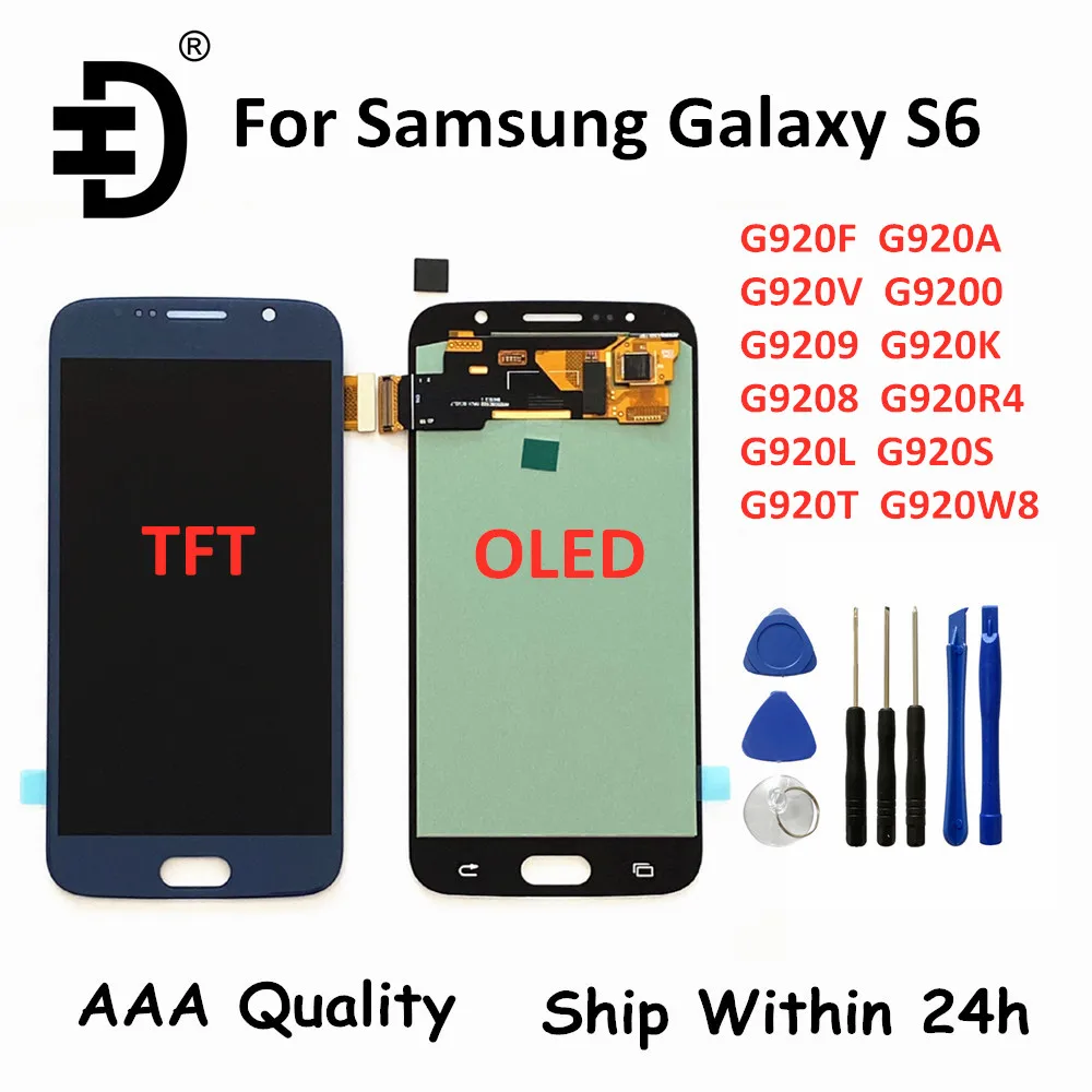 HD 5 1 &quotЖК-экран для Samsung Galaxy S6 SM-G920F ЖК-дисплей сенсорный дигитайзер G920A G920V Замена