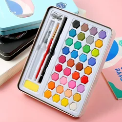 Keep Smiling 36-color Solid Watercolor Paint Set Student Watercolor Portable Gift Box Art Supplies  Art Supplies for Artist