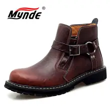 Новинка; Брендовые мужские ботинки; сезон осень-зима; Мужская обувь из натуральной коровьей кожи; модные ботинки в байкерском стиле; удобные ботильоны; повседневная обувь