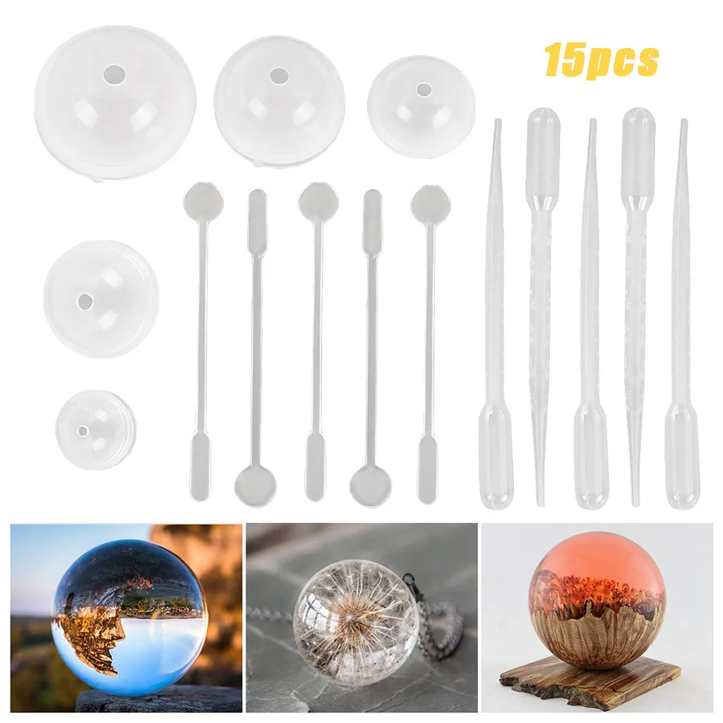 Savon et D/écorations/—6 Pcs Pendentifs Translucide Ziyero Forme Sph/érique en R/ésine de Silicone DIY Boule Forme Bijoux Artisanat Moule Antiadh/ésif pour Bijoux DIY Bougies Boucles doreilles