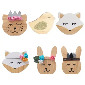 

Nursery Decoration Wooden Animals Ornament for Children Room Photography Props G99C