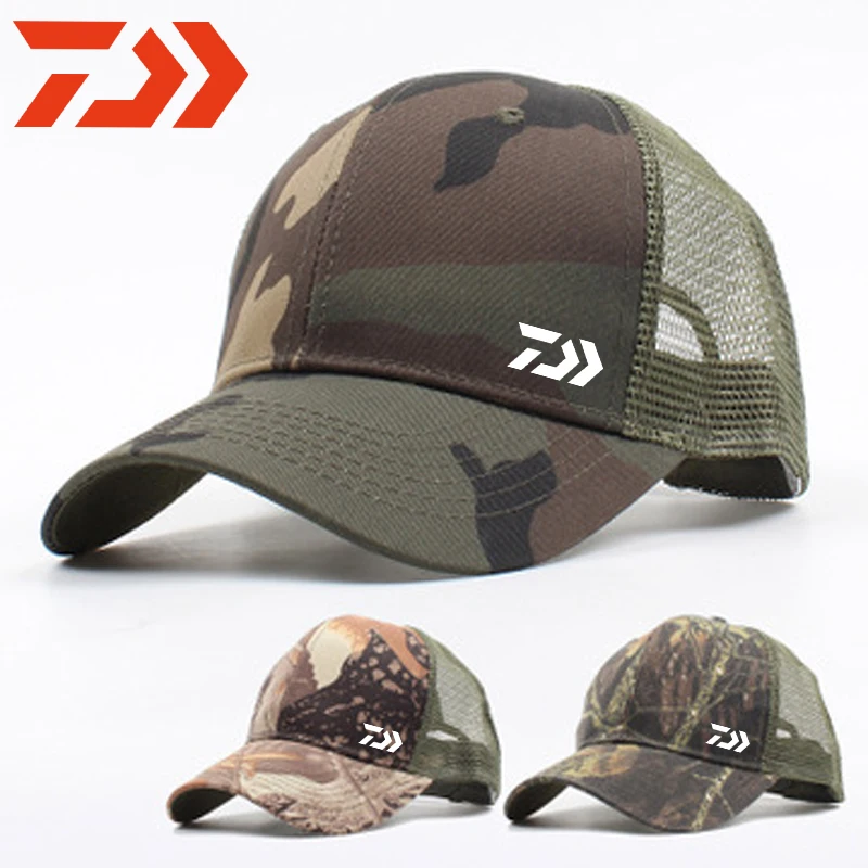 Dawa 2020 New Camouflage Fishing Hat Summer Wild Sun Hat Mesh Breathable Outdoor Sunscreen Men's Baseball Cap