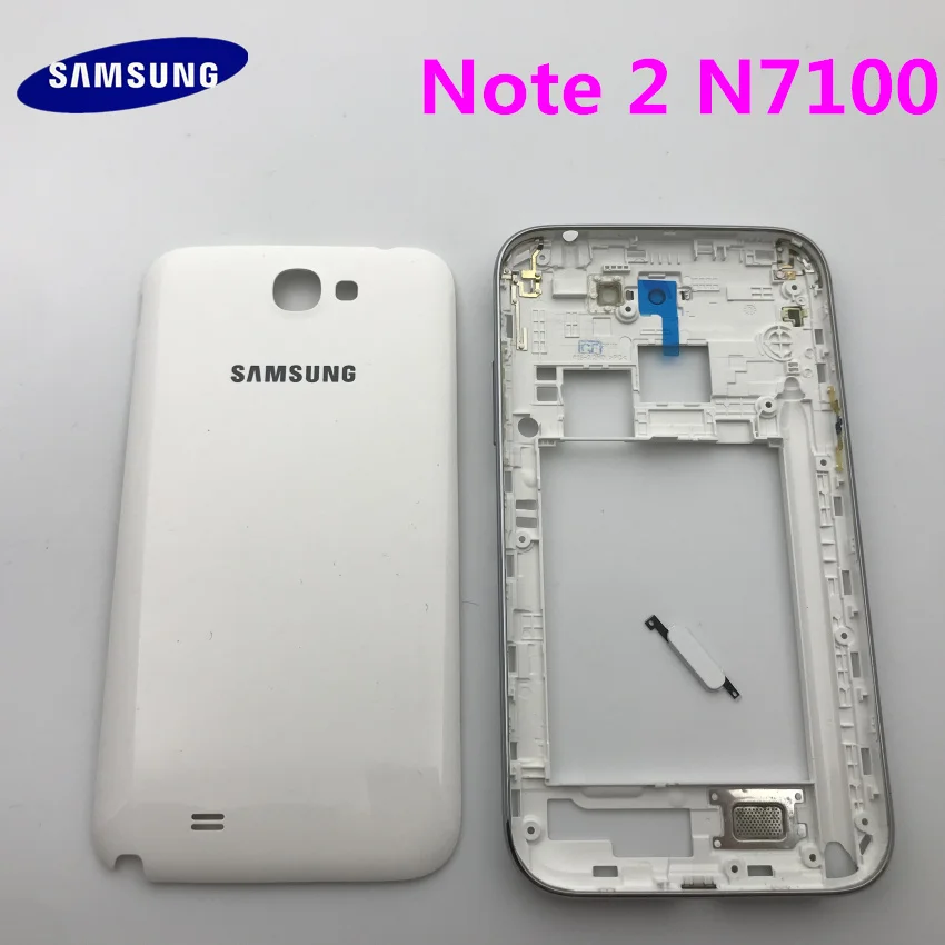 Для samsung Galaxy Note II 2 GT-N7100 N7100 Корпус чехол средняя рамка+ крышка батареи+ рамка наклейка+ Инструменты