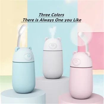 

300ML Polar Bear Air 3 in 1 Humidifier USB Ultrasonic Cute Diffusion Humidifier With Mini fan With LED light For Home Office