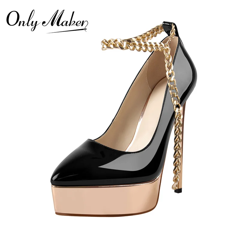 Zapatos De Tacón Alto Con Cadenas Para Mujer TDC Tienda