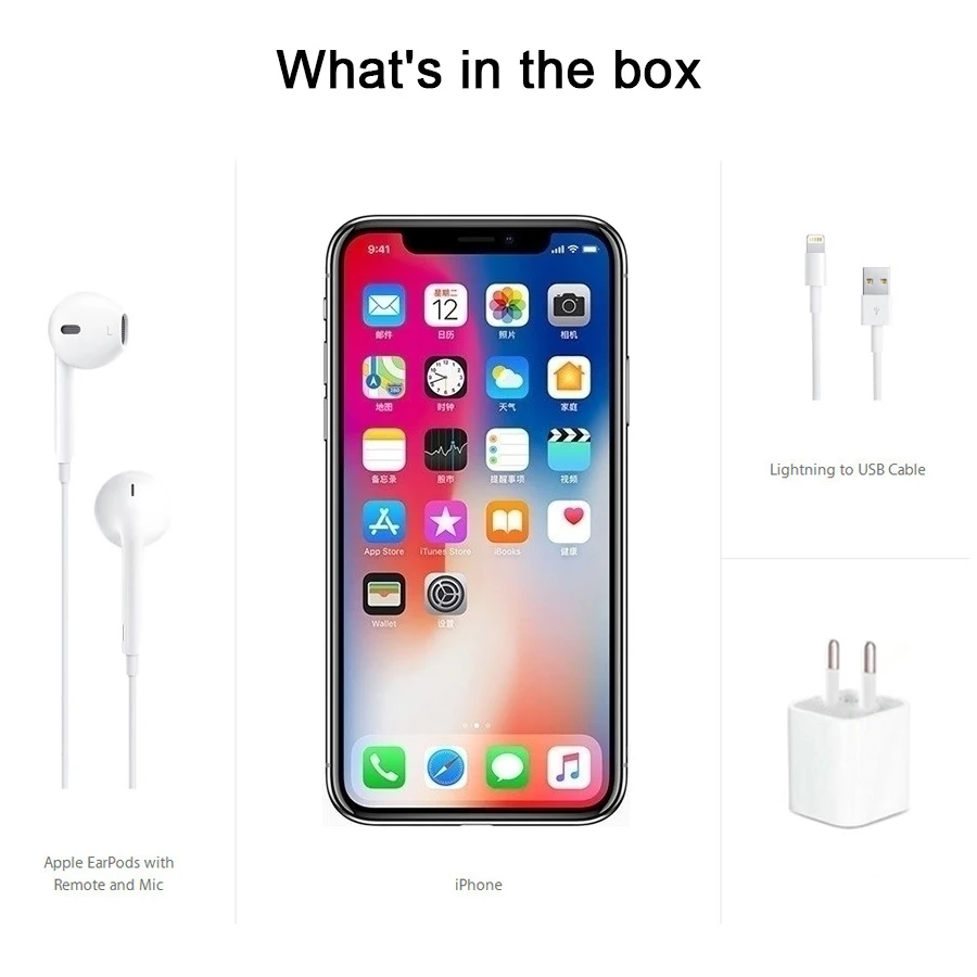 Original iOS Apple iPhone X Face ID 64GB/256GB ROM 3GB RAM Hexa Core A11 5.8 Original iOS Apple iPhone X Face ID 64GB/256GB ROM 3GB RAM Hexa Core A11 5.8