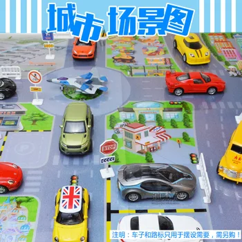 

City Traffic Map Toys Cars Simulation Scene Road Sign Traffic Scene Graph Opp Film 61*61Cm