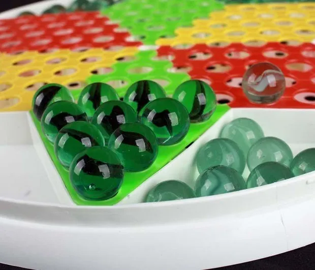 

Game Toy Glass Beads Glass Ball Jumping Qi Marbles Puzzle round Plates Chess Five-color Checkers Bead Beads