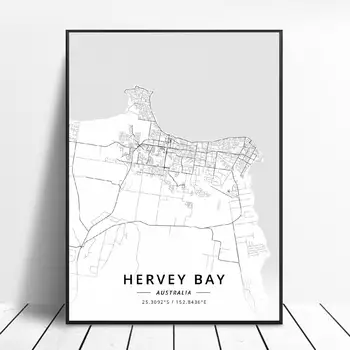 

Ballarat Hervey bay Melbourne Newcastle Wodonga Australia Map Canvas Art Poster