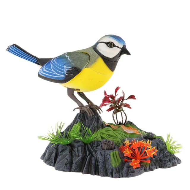 Singing & Chirping Bird in Stump, Realistic Sounds & Movements, Sound Activated Battery Operated Birds 1