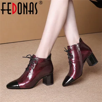 

FEDONAS Elegant Women Pointed Toe Ankle Boots Warm Genuine Leather Female Chelsea Short Boots Office Party Basic Shoes Woman