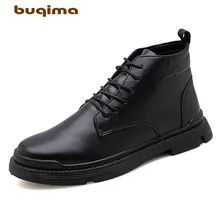 Buqima/Мужская обувь Ботинки martin зимние ботинки обувь с высоким берцем обувь на плоской подошве Водонепроницаемая Уличная обувь с высоким голенищем для отдыха; размеры 39-44