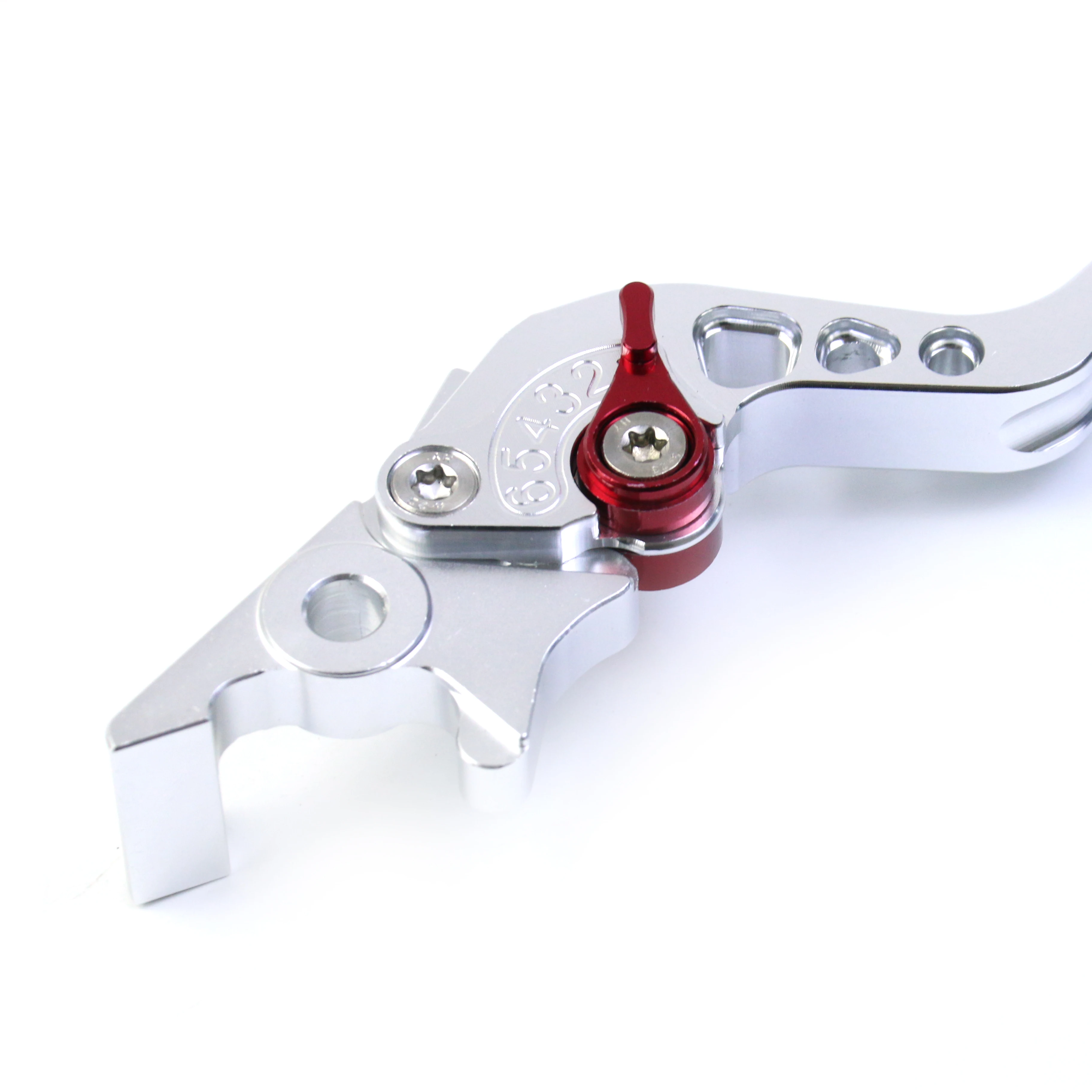 Silver Chrome CNC Aluminum Alloy Motorcycle Double Disc Brake Lever Scooter Bike Modification Lever for Yamaha Honda Universal