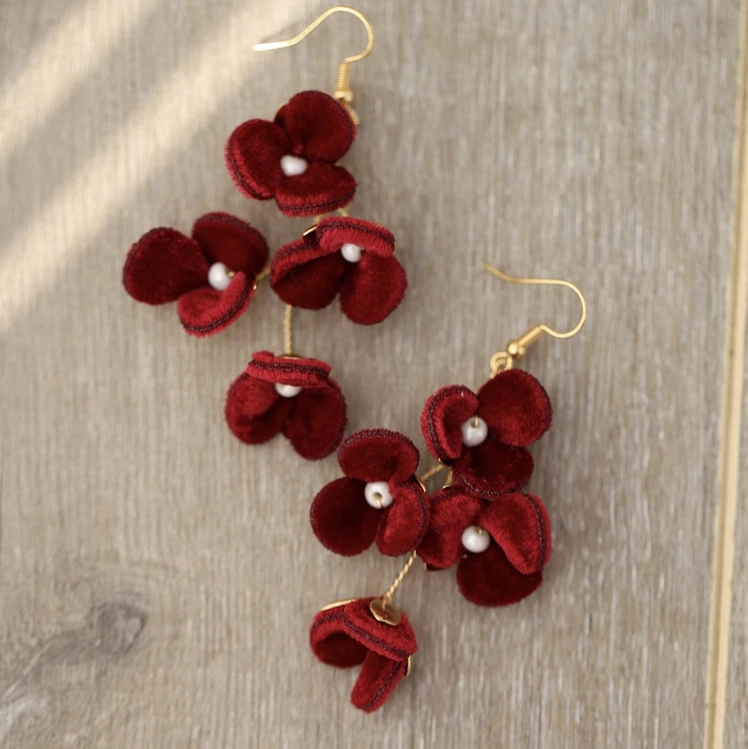 Buy Red Bridal Earrings, Maroon Earrings, Burgundy Earrings, Dark Red  Chandelier Earrings, Red Wine Drop Earrings, Bridal Garnet Earrings Online  in India - Etsy
