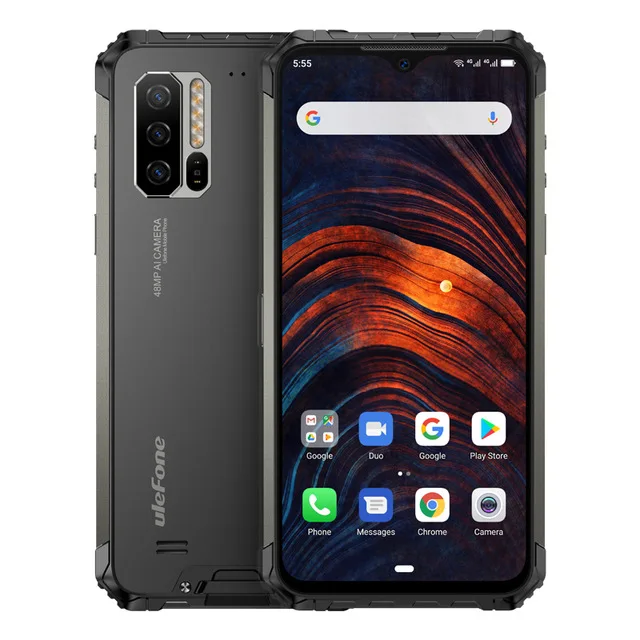 Global Vision Ulefone Armor 7 IP68 прочный мобильный телефон Helio P90 Восьмиядерный 8 ГБ+ 128 ГБ Android 9,0 48MP NFC 4G LTE смартфон - Цвет: Черный