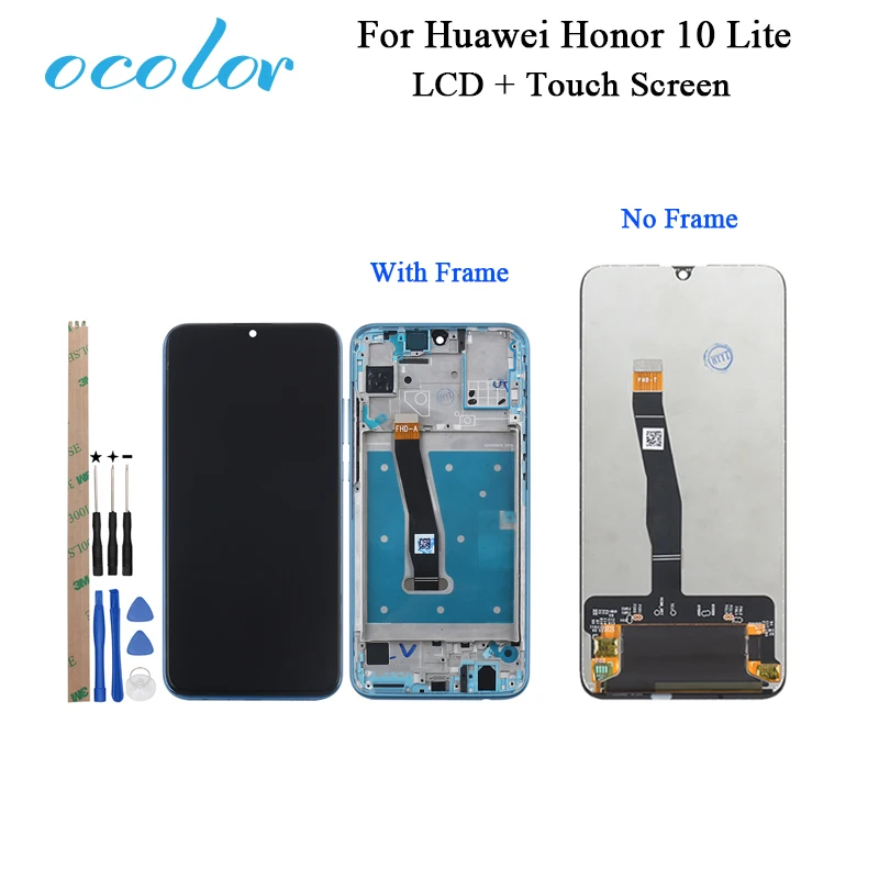 

ocolor For Huawei Honor 10 Lite LCD Display And Touch Screen6.21''Assembly Replacement For Huawei Honor 10 Lite With Frame+Tools