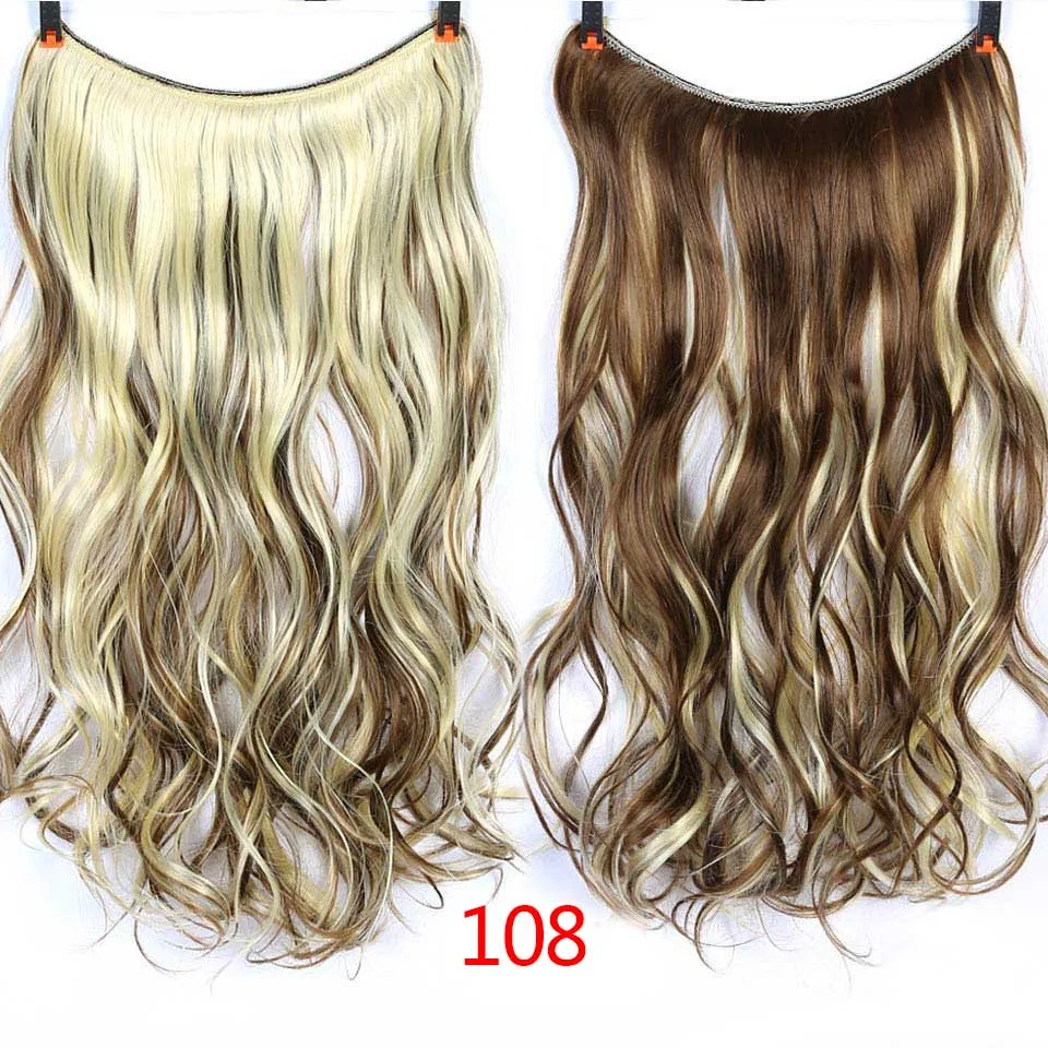 MEIFAN, длинные волнистые волосы без зажима, невидимая Рыбная линия, наращивание волос, высокотемпературное волокно, синтетические натуральные накладные шиньоны - Цвет: 108
