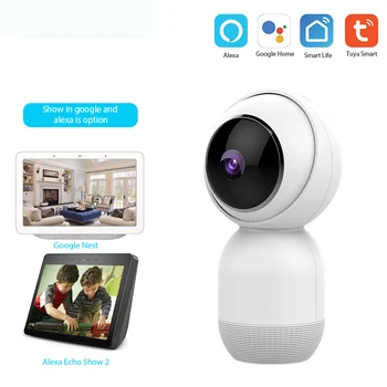 

HD 1080P WiFi IP Camera Home Security APP Tuya Smart Life Two Way Audio Night Vision Motion Sensor Work Google Echo/Amazon Alex
