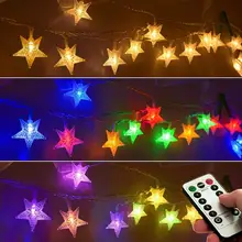 Stars String Lights USB Garland LED Ball Light Chain Lamp Holidays Lighting New Year Bedroom Party Decoration Christmas Outdoor
