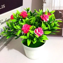 Искусственный цветок, лотос, растения в горшке, поддельные домашние Свадебные украшения для офиса