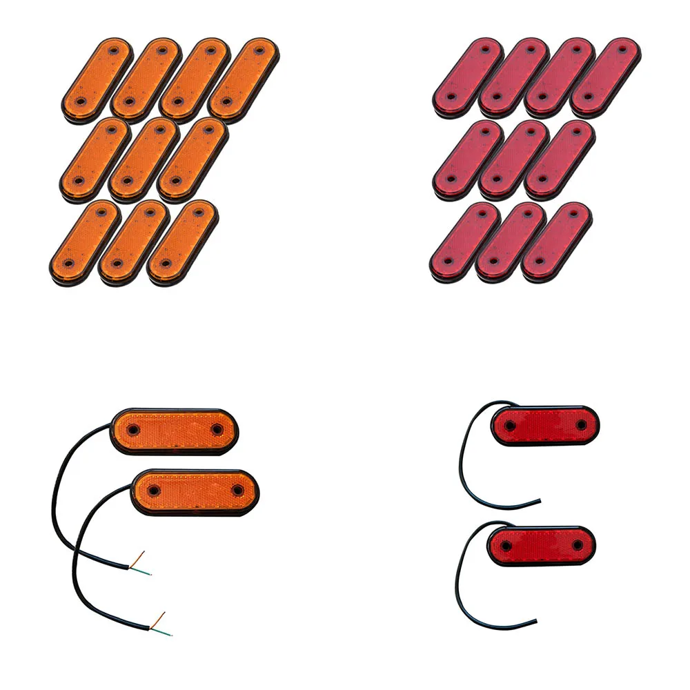 10 шт. Желтый корпус, желтый светильник, габаритный светильник, боковой маркер, светодиодный, 24 В, лампа для пикапа, боковой маркер, светильник s для боковой стороны грузовика