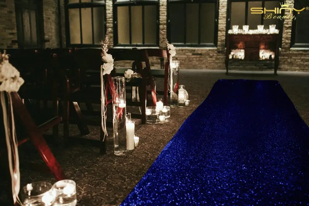 Проходная дорожка 50ftx4ft Проходная дорожка для свадьбы 50ft Королевский синий свадебный ковер сверкающий синий проходной Carpets-M1025