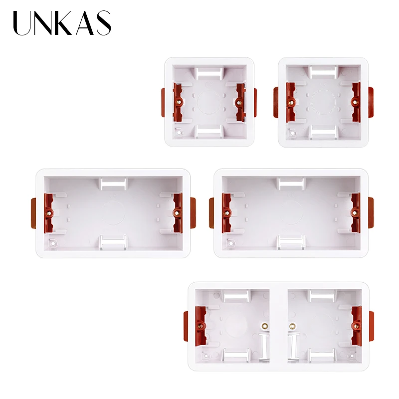 

UNKAS 86 Type 1/ 2 Gang Dry Lining Box Gypsum Board Plasterboad Drywall 35mm Depth Wall Switch Socket Cassette 146mm 172mm