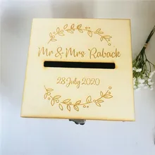 Персонализированная Свадебная вывеска для жениха, невесты, жениха, коробка для гостевых книг, деревянная Подарочная коробка с именем на заказ, деревянная коробка, вечерние подарки