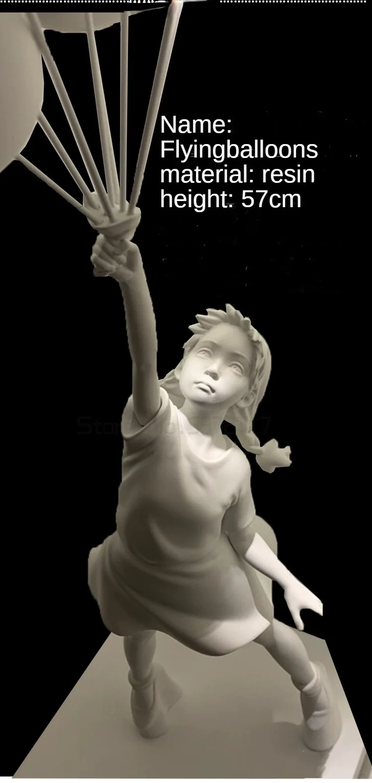 Modern Art Balloon Girl Statues Banksy Graffiti Flying