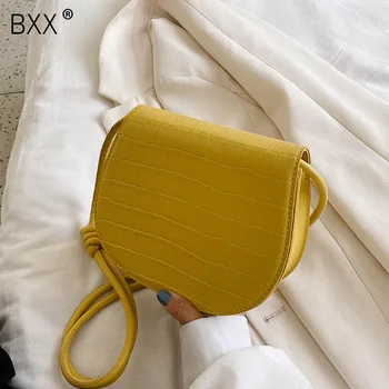 

[BXX] Luxury Crocodile Pattern Small PU Leather Crossbody Saddle Bags For Women 2020 Shoulder Handbags Female Travel Bag HM434