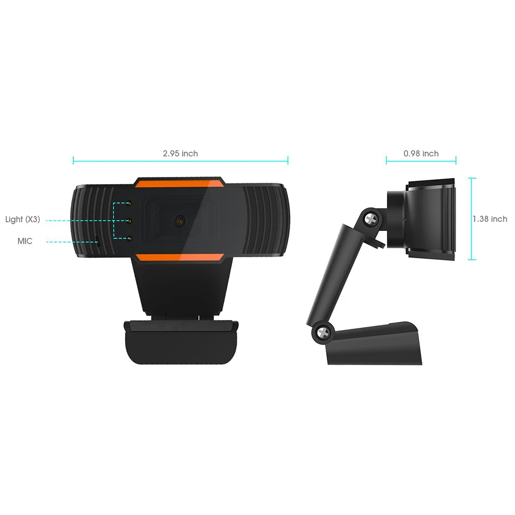 3LED HD веб-камера 480P PC камера с поглощающим микрофоном Микрофон ночное видение для Skype PC камера USB веб-камера