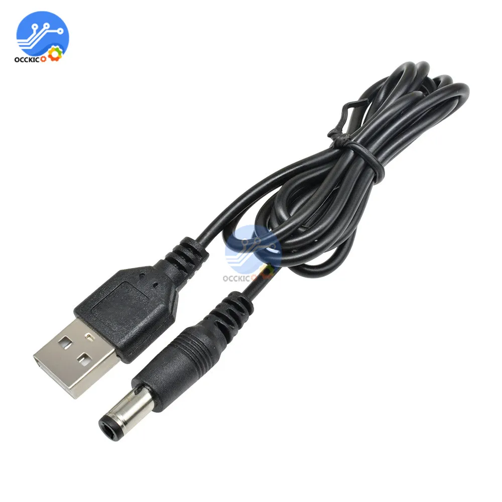USB 2 0 к DC 5 мм x2.1мм 5.5X2.1 80 см кабель линии электропередач MCU разъем питания|usb 2.0|usb