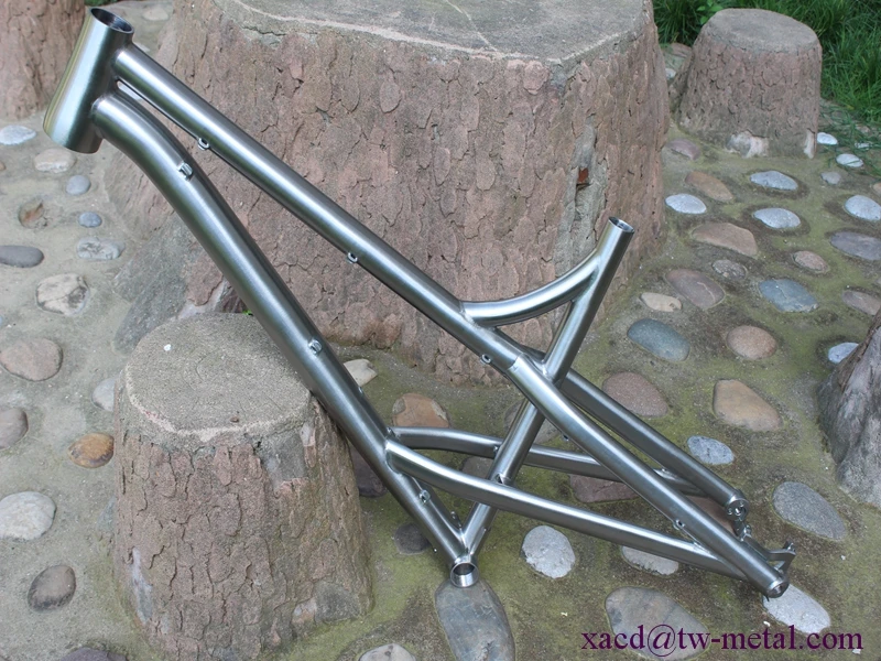 Титановая рама для горного велосипеда с конической головкой трубки и thru axle dropouts BSA thread BB shell post mount