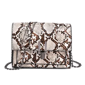 

Snake Print Women Shoulder Bag Luxury Handbags Women Bags Designer Luxury Wild Girls Small Square Messenger Bag Bolsa Feminina