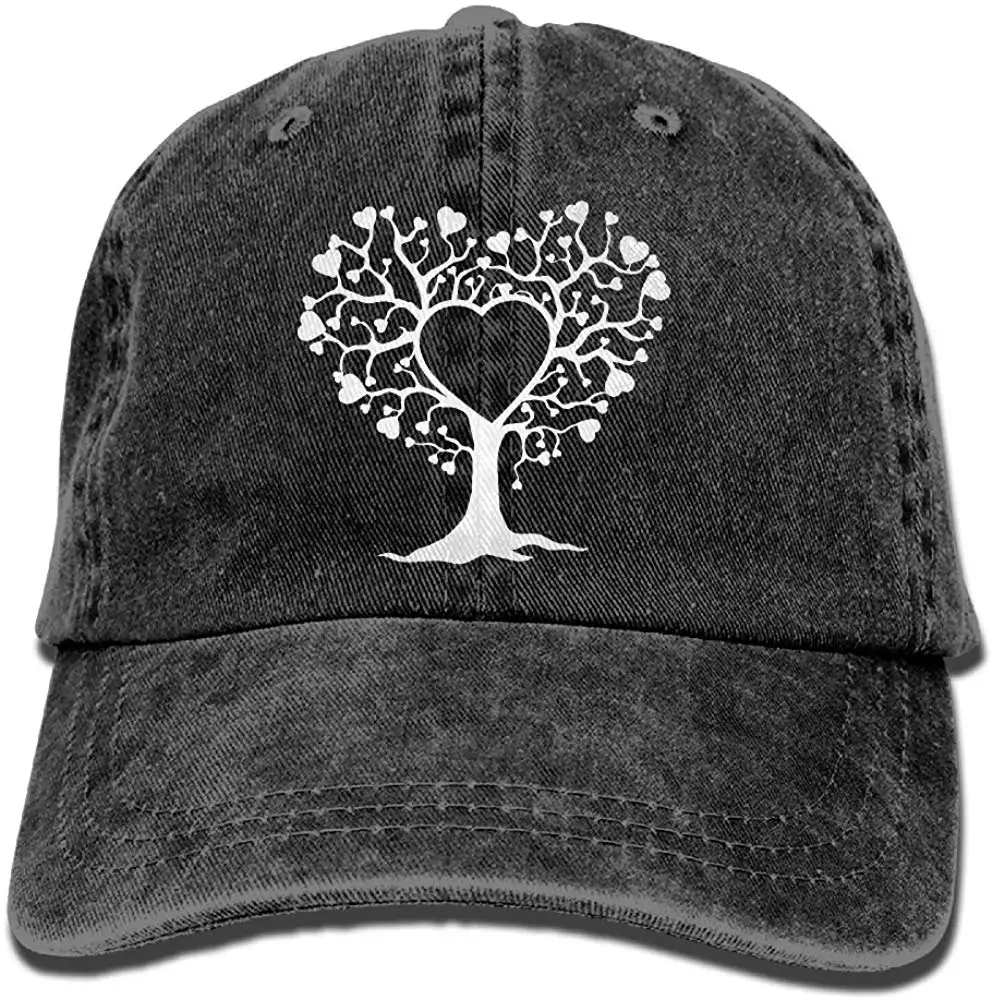 Tree Heart Love1 Unisex Baseball Cap Cotton Denim Adjustable Sun Hat for Men Or Women |