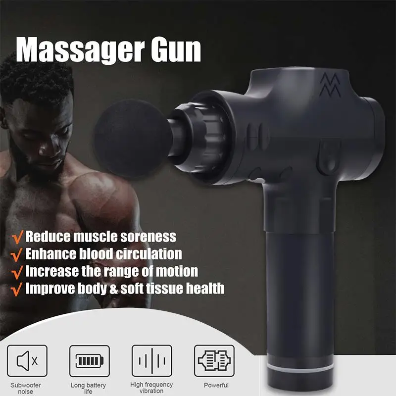 

Durable 10 Mm 2500mah Bodybuilding Yoga Percussive Massager Gun Massage Body Muscles Crossfit Knees Vibrating Therapy Device
